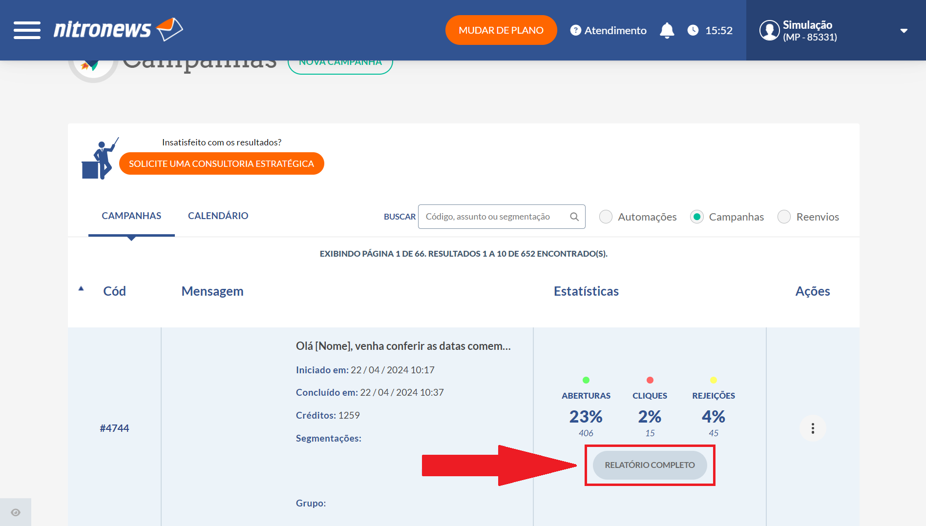 Acessar relatório completo