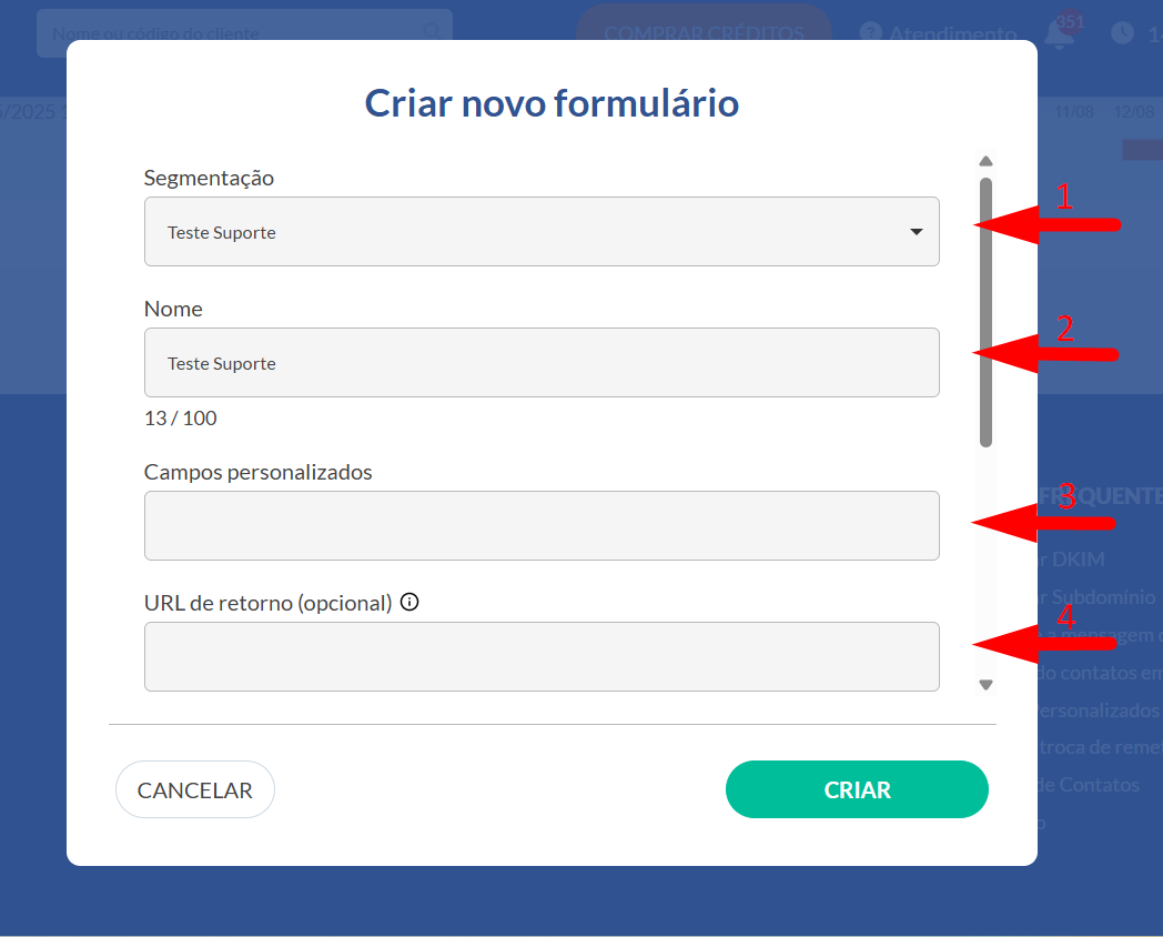 Criação de formulário