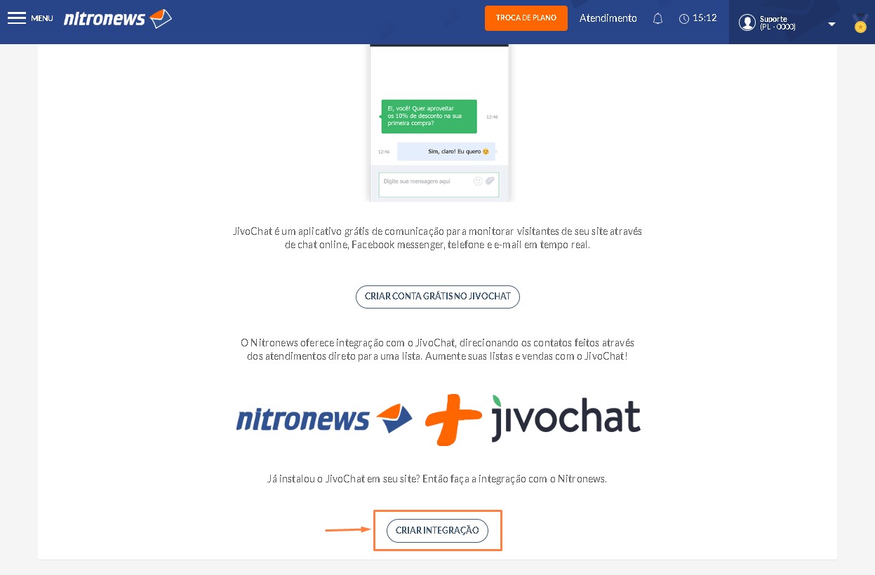 Integração com JivoChat